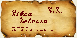 Nikša Kalušev vizit kartica